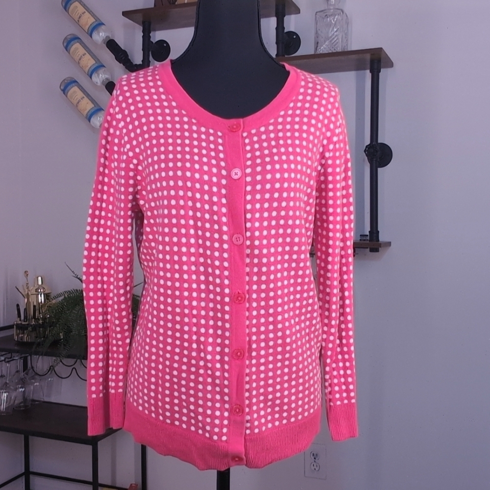 Pink Polka Dot Women's Sweater